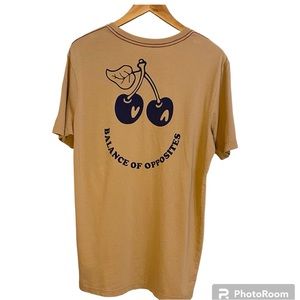 Men’s RVCA Red Stitch T-Shirt Medium Dusty Yellow